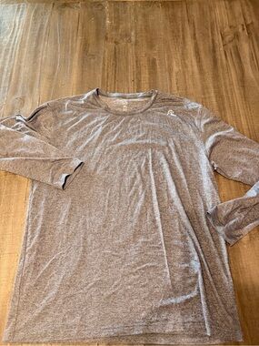 Rhoback Blitz Tech Shirt Mens XL Gray Performance Long Sleeve Ionic Tee